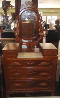 April 14th 2018 Antique Walnut East Lake Dresser With Mirror