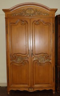 FRENCH STYLE 2 DOOR ARMOIRE French Style 2 Door Armoire. Measures 89" tall x 52" wide x 24" deep. Condition is Excellent. No damage. Starting Bid $50. Auction Estimate $80 - $120.    