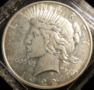 1922d PEACE SILVER DOLLAR 1922d Peace Silver Dollar. Starting Bid $30. Auction Estimate $30 - $100.