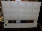 WHITE LEATHER QUEEN SIZE BED Contemporary White Leather Queen Size Bed. Headboard measures 53" tall x 64-1/2" wide. Side Rails are also padded Leather. Condition is Excellent. Mint. No damage. Starting Bid $250. Auction Estimate $500 - $700.    