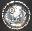 VINTAGE WALLACE STERLING SILVER POPPY DISH Vintage Sterling Silver Wallace Poppy Flowers Dish #123. Aprox 11 ounces. Measures 10-1/2". Bottom is marked. Condition is Excellent. Mint. No damage. Starting Bid $150. Auction Estimate $250 - $450.   