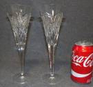 2 WATERFORD CRYSTAL "HAPPINESS" CHAMPAGNE FLUTES  Pair (2) of Waterford Crystal "Happiness" Champagne Flutes. Each measure 9" tall. Condition is very good. No damage. Starting Bid $40. Auction Estimate $60 - $80.  
