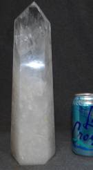 LARGE CLEAR QUARTZ POLISHED POINT Large Clear Quartz Polished Point or Obelisk. Measures 12" tall x 3-3/4" wide. Condition is Very good. No damage. Starting Bid $250. Auction Estimate $400 - $600.    